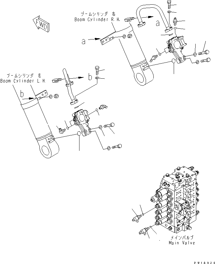 Excavators Komatsu / PC228US-3-AP S/N 20001-29999(pc228u9r) / ARM CRANE (MAIN VALE AND BOOM CYLINDER) (KIT)(#20154-)(480330 : X1000-19A4)