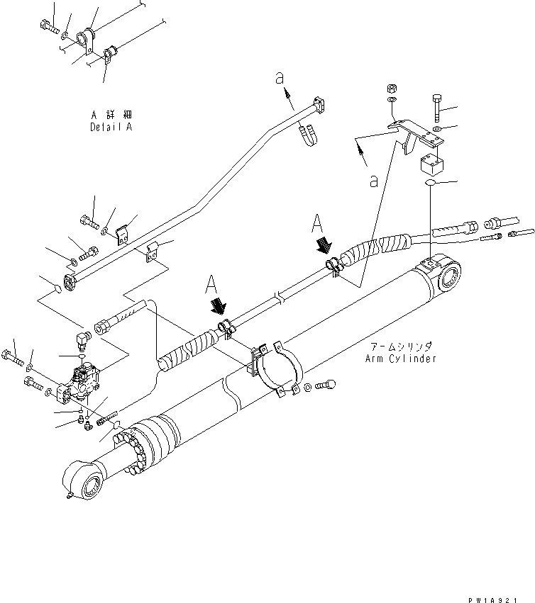 Excavators Komatsu / PC228US-3-AP S/N 20001-29999(pc228u9r) / ARM CRANE (ARM CYLINDER) (BULE) (KIT)(#20154-)(480340 : X1000-20A5)