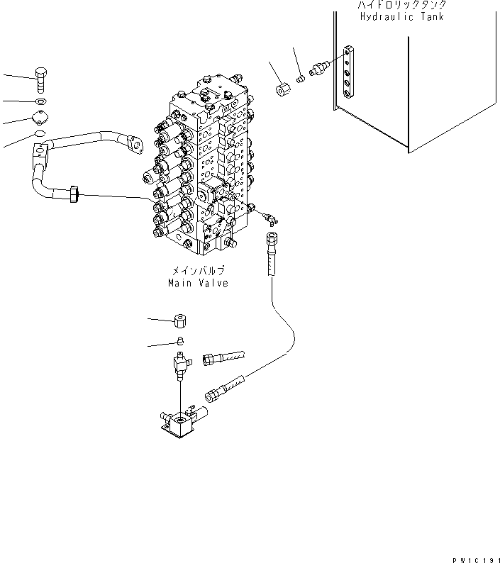 Excavators Komatsu / PC228US-3-YA S/N 20001-29999(pc228uar) / ATTACHMENT LINE (PLUG) (WITH 2-PIECE BOOM ? 2-PIECE BOOM AND ROTATION ARM)(#20001-)(150460 : H1270-04B1)