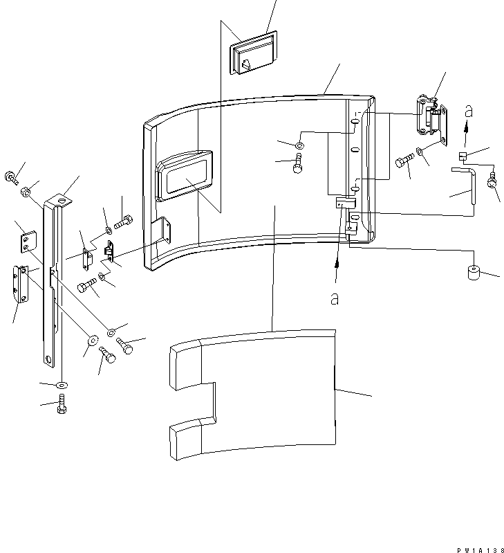Excavators Komatsu / PC228US-3-YA S/N 20001-29999(pc228uar) / RIGHT SIDE COVER (YELLOW)(#20001-)(240040 : M1140-01A1)