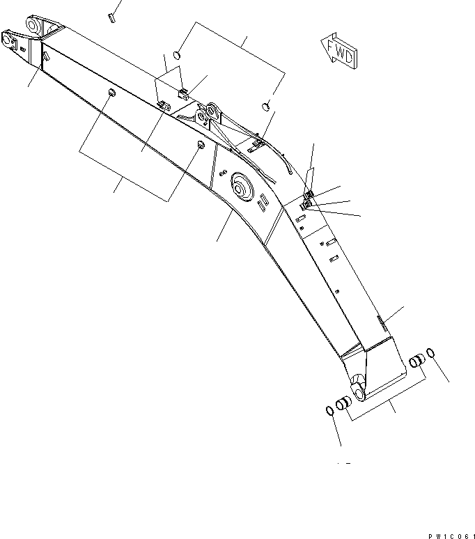 Excavators Komatsu / PC228US-3-YA S/N 20001-29999(pc228uar) / BOOM (5.7M) (WITH ROTATION ARM) (YELLOW)(#20001-)(360060 : T1110-01C0)