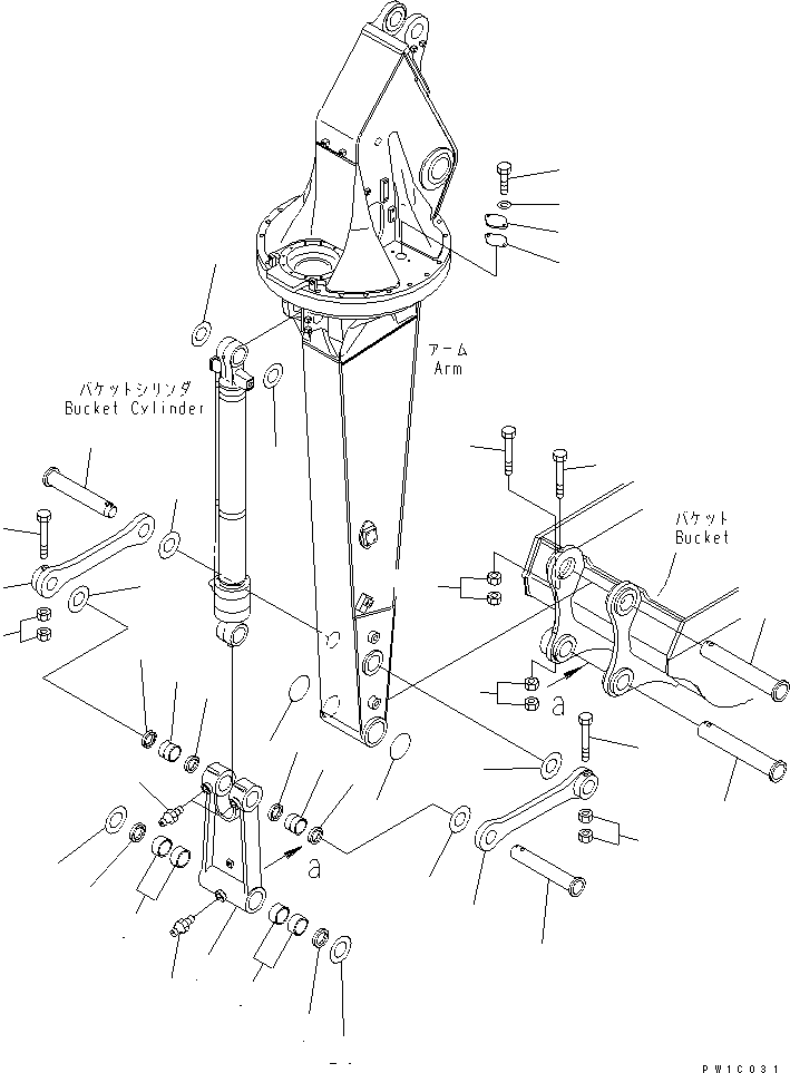 Excavators Komatsu / PC228US-3-YA S/N 20001-29999(pc228uar) / ROTATION ARM (LINK AND SPASER) (YELLOW)(#20001-)(360560 : T1201-04A0)