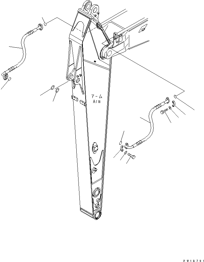 Excavators Komatsu / PC228US-3-YA S/N 20001-29999(pc228uar) / ARM (2.9M) (BUCKET CYLINDER HOSE)(#20001-)(360580 : T1210-02A0)
