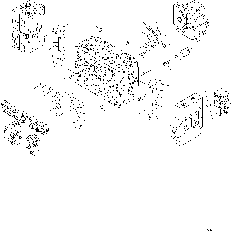 Excavators Komatsu / PC228US-3-YA S/N 20001-29999(pc228uar) / MAIN VALVE (1-ACTUATOR) (5/19) (2-PIECE BOOM ? ROTATION ARM)(#20001-)(480780 : Y1662-25A0)
