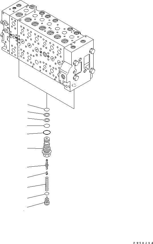 Excavators Komatsu / PC228US-3-YA S/N 20001-29999(pc228uar) / MAIN VALVE (1-ACTUATOR) (8/19) (2-PIECE BOOM ? ROTATION ARM)(#20001-)(480810 : Y1662-28A0)