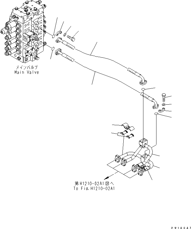 Excavators Komatsu / PC228US-3-YP S/N 20001-29999(pc228ucr) / BOOM LINE (VALVE BOOM LINE) (FOR ARM CRANE)(#20001-20153)(150200 : H1210-01A1)