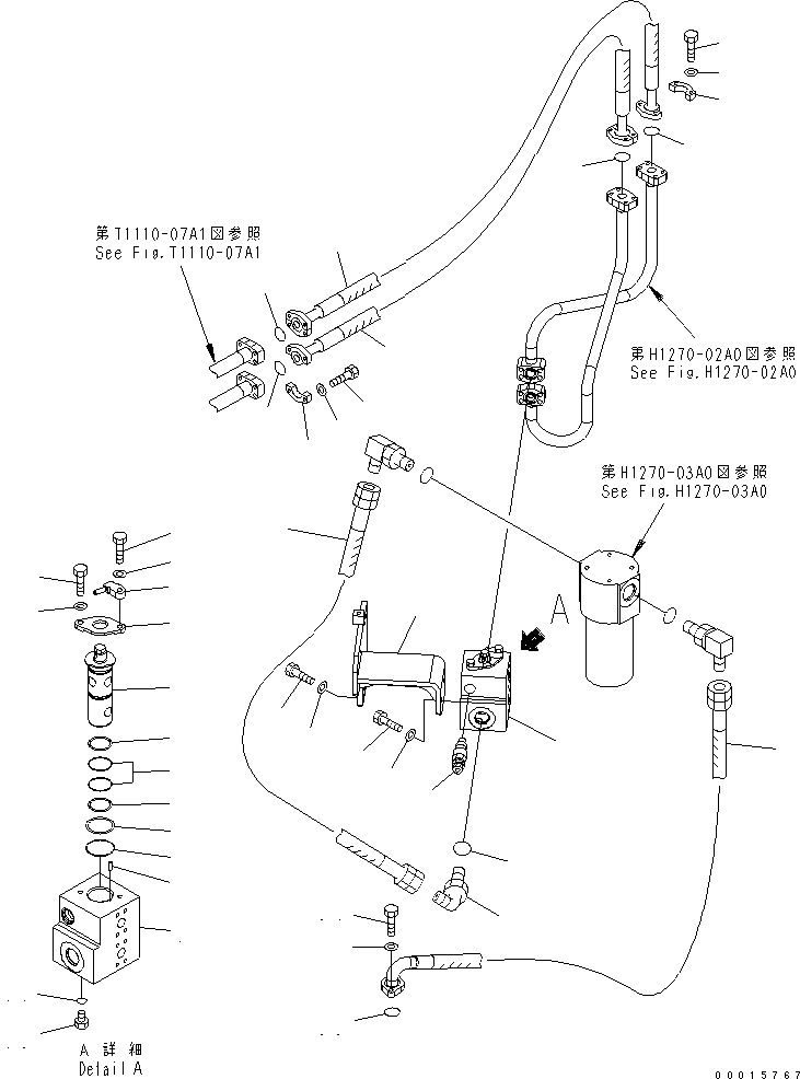 Excavators Komatsu / PC228US-3-YP S/N 20001-29999(pc228ucr) / ATTACHMENT LINE (VALVE)(#20001-)(150240 : H1270-01A0)