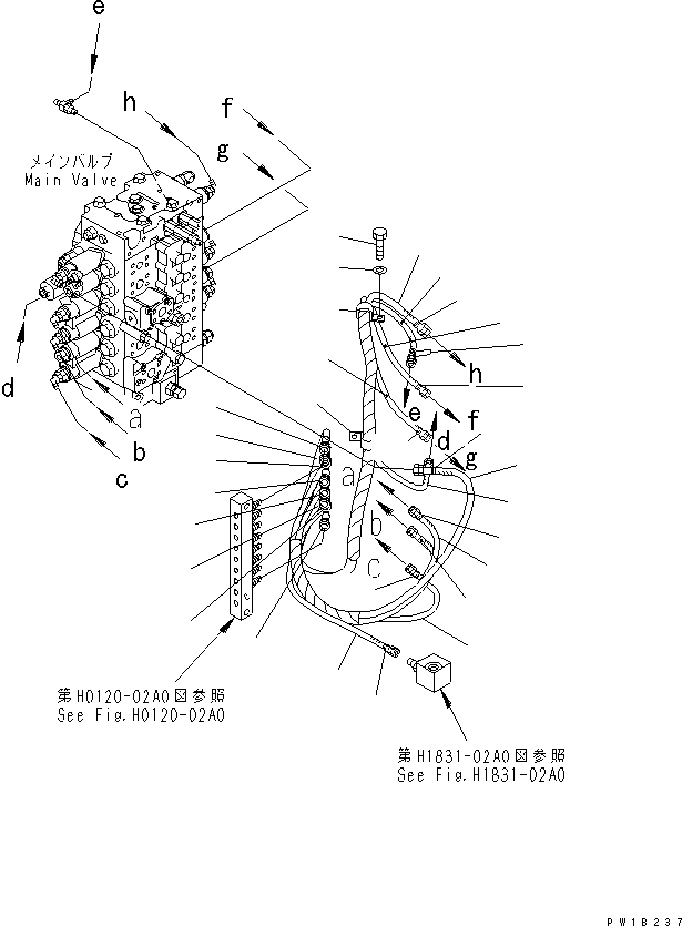 Excavators Komatsu / PC228US-3-YP S/N 20001-29999(pc228ucr) / PPC MAIN LINE (FOR ARM CRANE)(#20001-)(150420 : H1840-01A1)