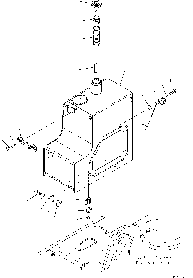 Komatsu parts book diagram for PC228USLC-3-AB S/N 20001-29999: FUEL TANK (BULE)(#20001-)