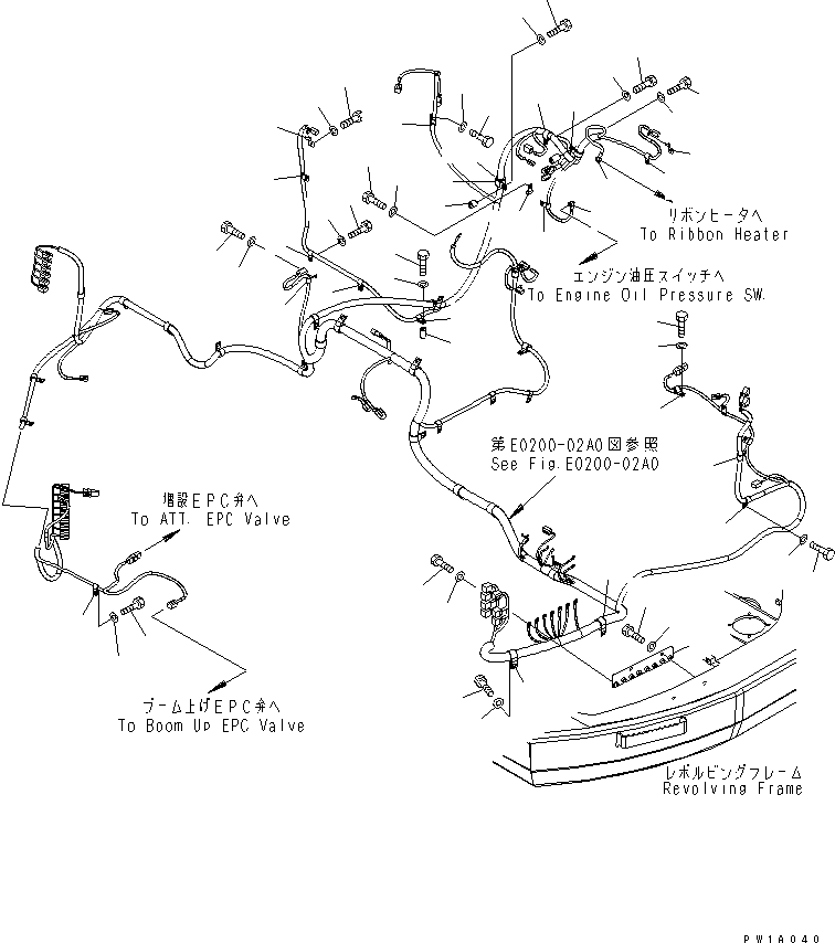 Komatsu parts book diagram for PC228USLC-3-AB S/N 20001-29999: WIRING (MAIN HARNESS) (CLIP)(#20001-)