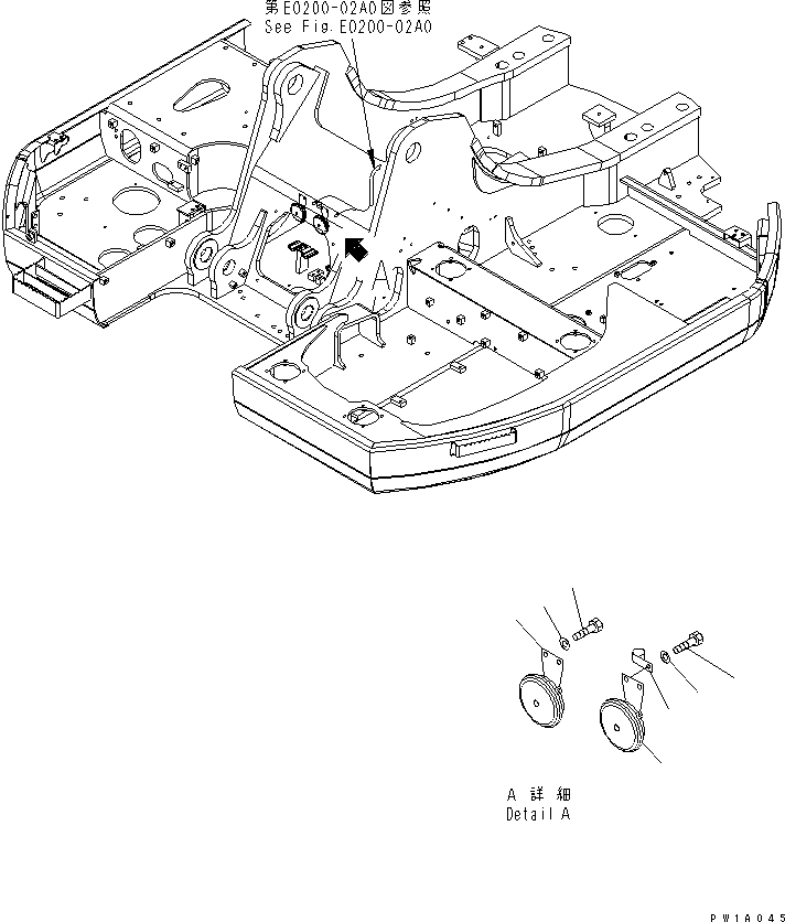 Komatsu parts book diagram for PC228USLC-3-AB S/N 20001-29999: HORN(#20001-)
