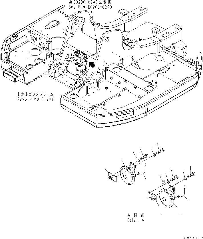 Komatsu parts book diagram for PC228USLC-3-AB S/N 20001-29999: HORN (BIG SOUND)(#20001-)