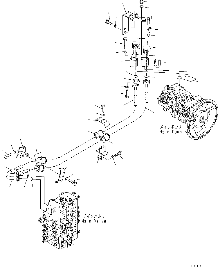 Komatsu parts book diagram for PC228USLC-3-AB S/N 20001-29999: DELIVERY LINE(#20001-)