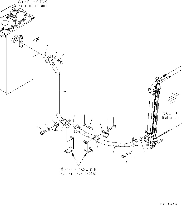 Komatsu parts book diagram for PC228USLC-3-AB S/N 20001-29999: RETURN LINE(#20001-21221)