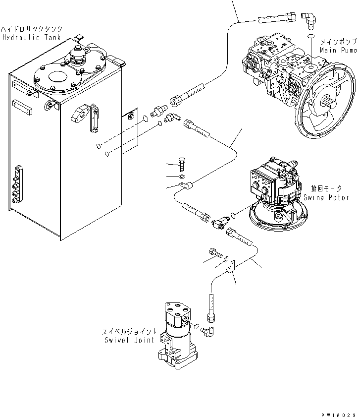 Komatsu parts book diagram for PC228USLC-3-AB S/N 20001-29999: DRAIN LINE(#20001-)