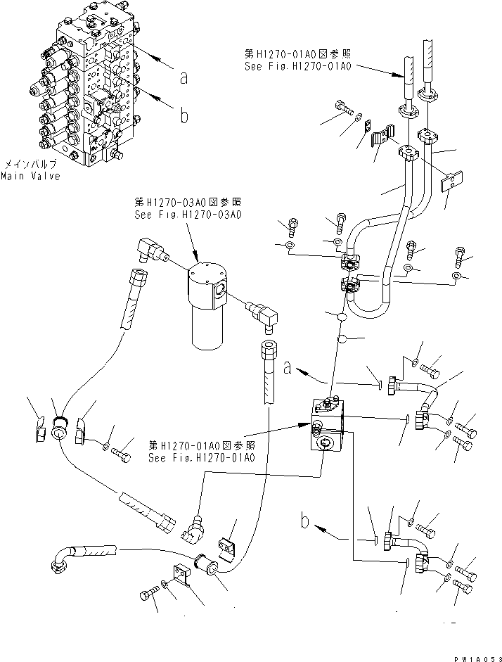 Komatsu parts book diagram for PC228USLC-3-AB S/N 20001-29999: ATTACHMENT LINE (HOSE CLAMP)(#20001-)