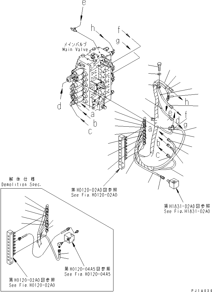 Komatsu parts book diagram for PC228USLC-3-AB S/N 20001-29999: PPC MAIN LINE(#20001-)
