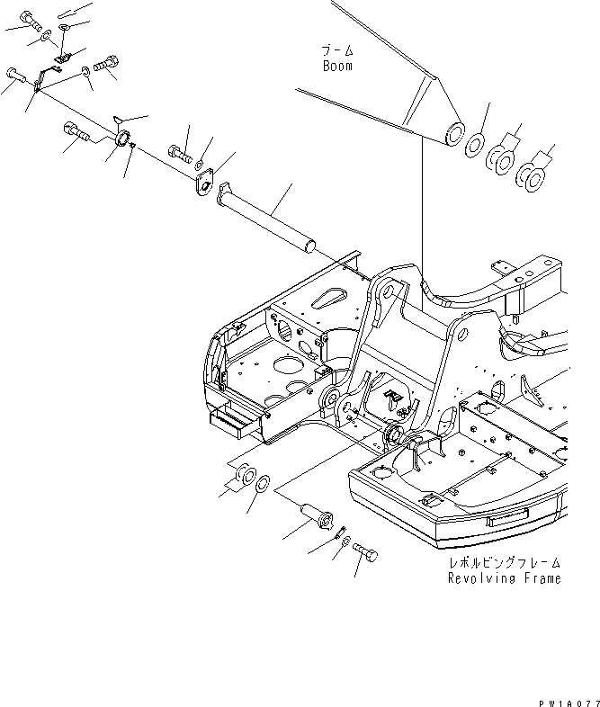 Komatsu parts book diagram for PC228USLC-3-AB S/N 20001-29999: BOOM FOOT PIN (BLUE)(#20001-)