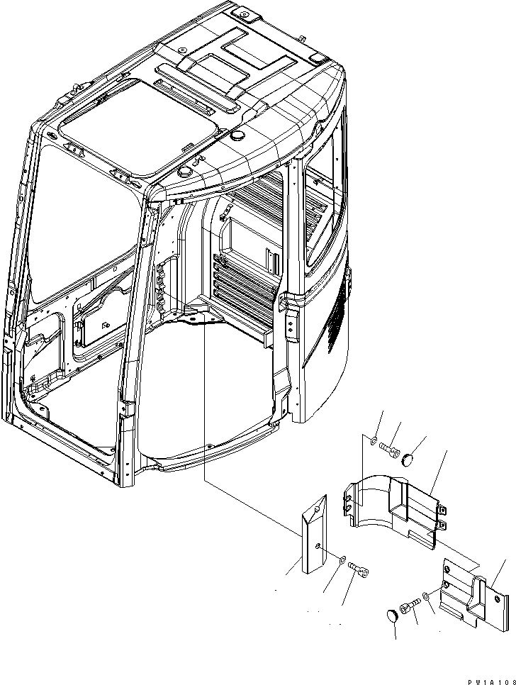Komatsu parts book diagram for PC228USLC-3-AB S/N 20001-29999: SEAT REAR COVER (SPEAKER LESS)(#20001-)