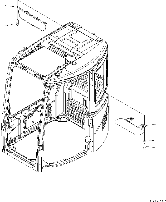 Komatsu parts book diagram for PC228USLC-3-AB S/N 20001-29999: SUN VISOR(#20001-)