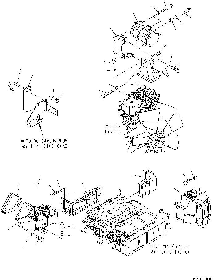 Komatsu parts book diagram for PC228USLC-3-AB S/N 20001-29999: AIR CONDITIONER (UNIT)(#20001-)
