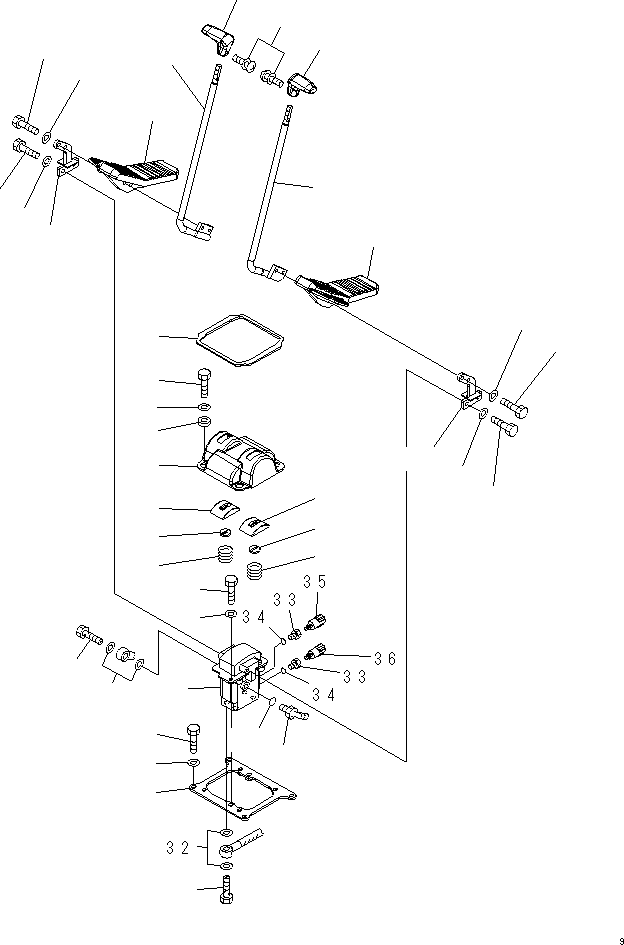 Komatsu parts book diagram for PC228USLC-3-AB S/N 20001-29999: FLOOR FRAME (TRAVEL CONTROL)(#20001-)