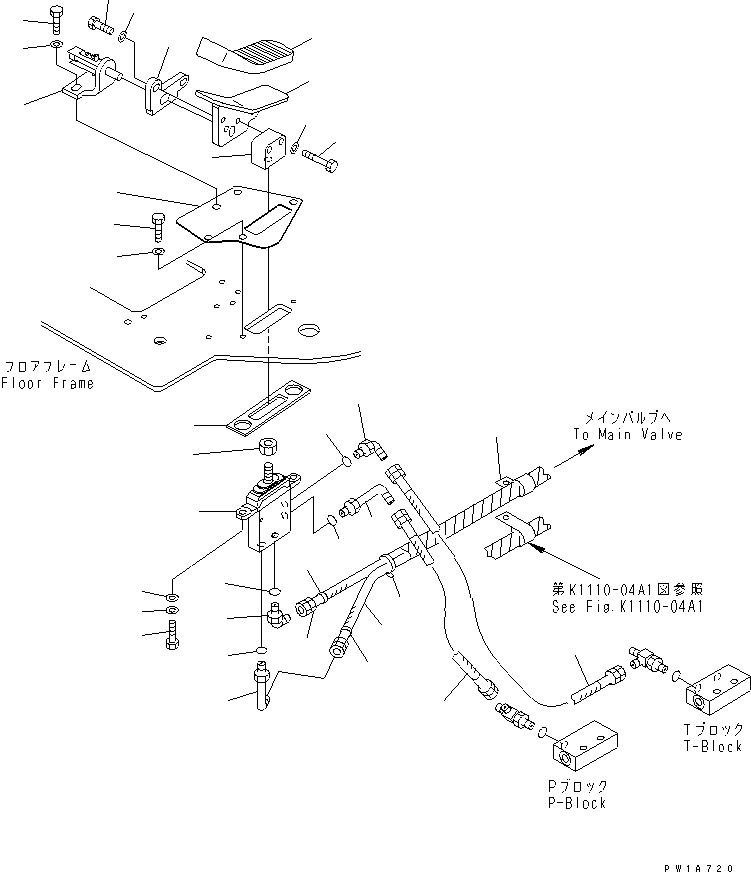 Komatsu parts book diagram for PC228USLC-3-AB S/N 20001-29999: FLOOR FRAME (FOOT REST) (L.H.) (2 ACTUATOR)(#20001-)