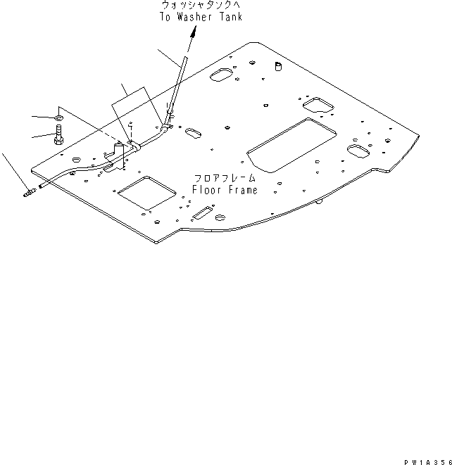 Komatsu parts book diagram for PC228USLC-3-AB S/N 20001-29999: FLOOR FRAME (WIND WASHER)(#20001-)