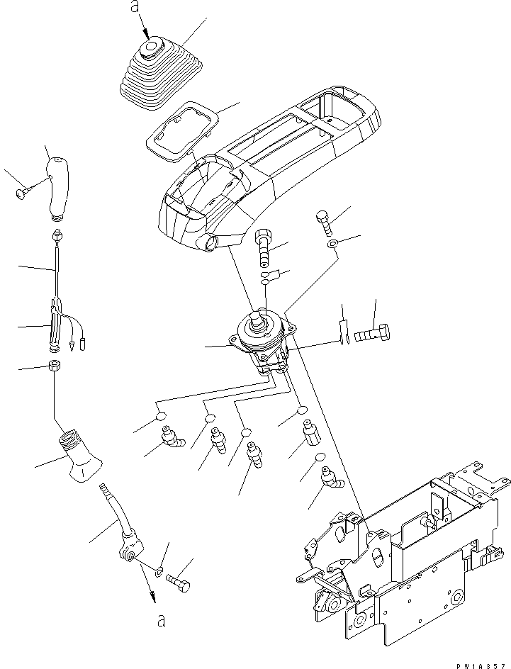 Komatsu parts book diagram for PC228USLC-3-AB S/N 20001-29999: FLOOR FRAME (LEVER AND VALVE) (L.H.)(#20001-)