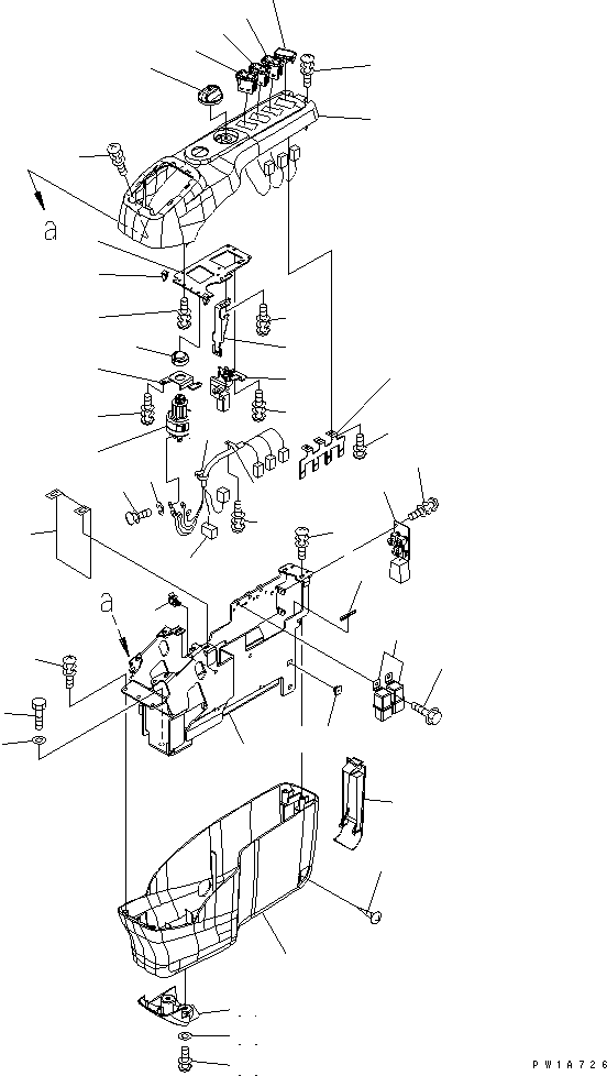 Komatsu parts book diagram for PC228USLC-3-AB S/N 20001-29999: FLOOR FRAME (CONSOLE) (MASTER KEY) (R.H.)(#20001-)