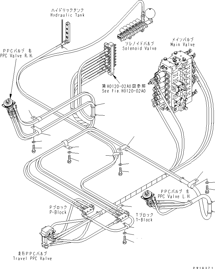 Komatsu parts book diagram for PC228USLC-3-AB S/N 20001-29999: FLOOR FRAME (PPC CLAMP)(#20001-)