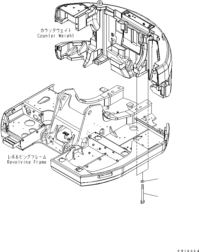 Komatsu parts book diagram for PC228USLC-3-AB S/N 20001-29999: COUNTER WEIGHT MOUNTING(#20001-)