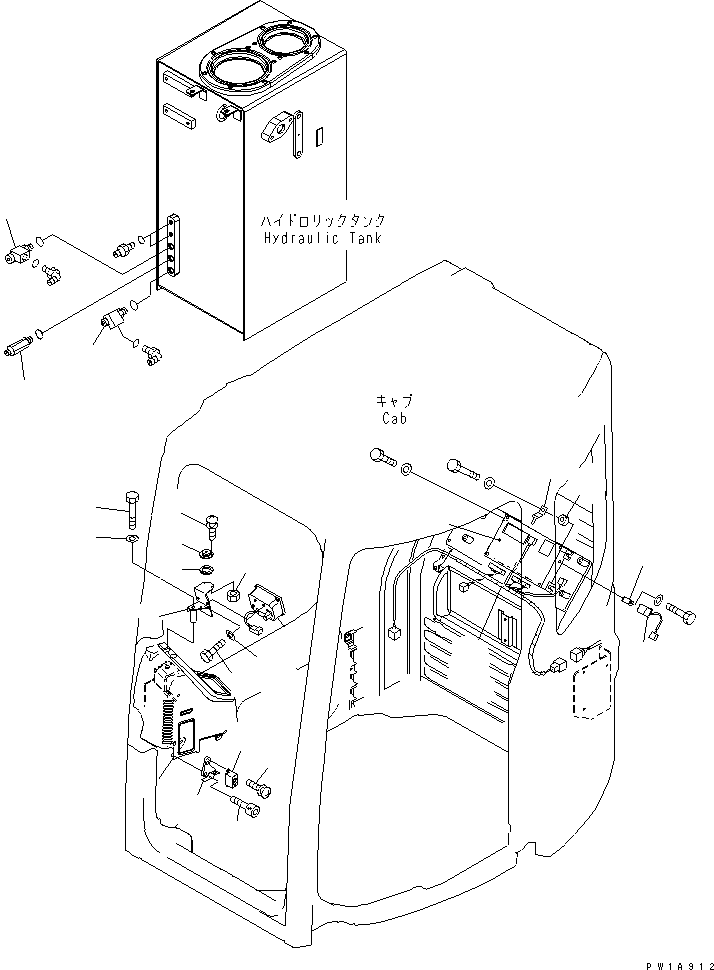 Komatsu parts book diagram for PC228USLC-3-AB S/N 20001-29999: ARM CRANE (OPERATOR'S CAB AND HYDRAULIC TANK) (MONITOR ? WIRING AND ELBOW) (1 ACTUATOR) (LC)(#20154-)