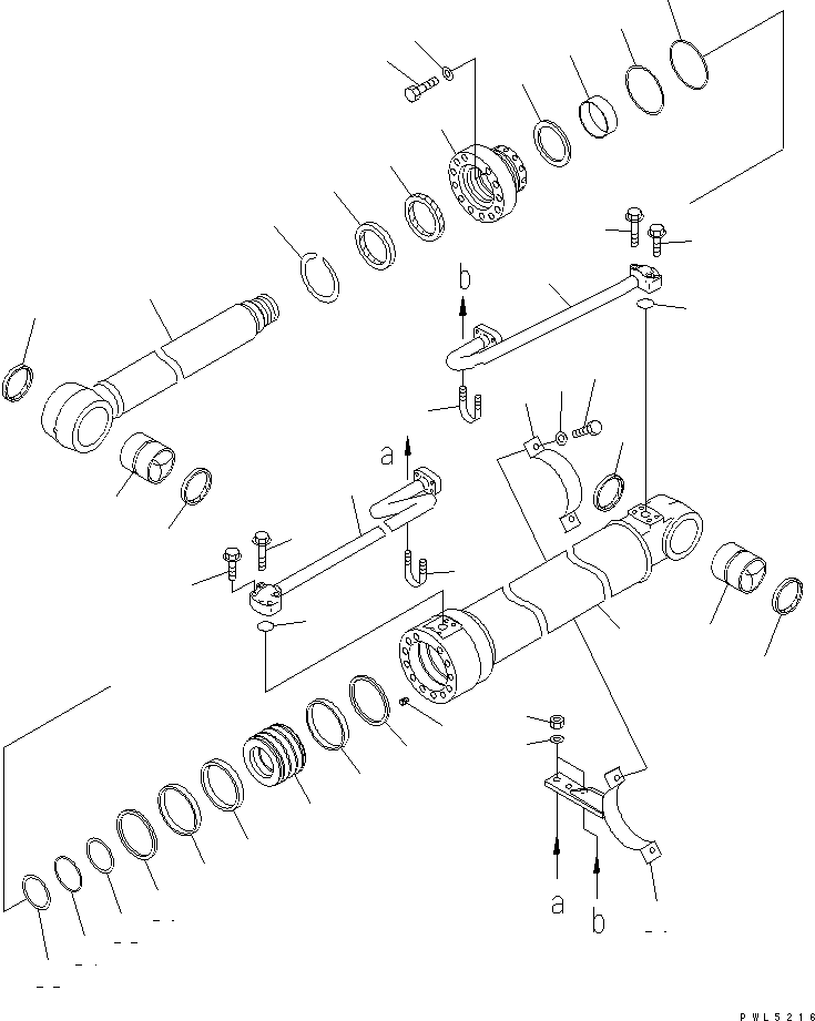 Komatsu parts book diagram for PC228USLC-3-AB S/N 20001-29999: BOOM CYLINDER (BLUE)(#20001-)