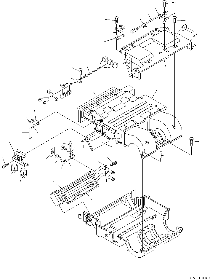 Komatsu parts book diagram for PC228USLC-3-AB S/N 20001-29999: AIR CONDITIONER UNIT (1/2)(#20001-)