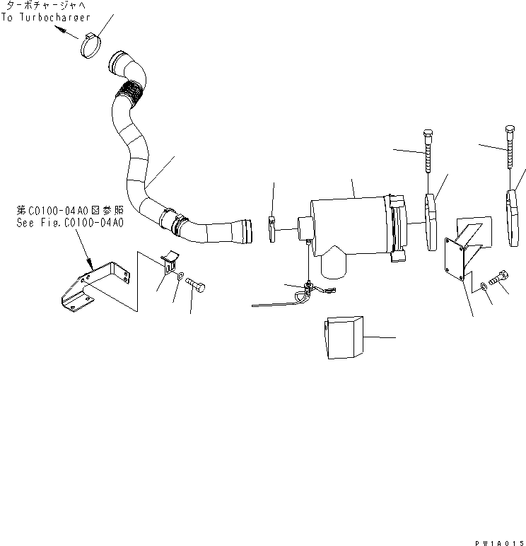 Excavators Komatsu / PC228US-3T-YT S/N 20001-29999(pc228ulr) / AIR CLEANER CONNECTION (FOR DOUBLE ELEMENT)(#20001-)(030040 : B0200-01A0)