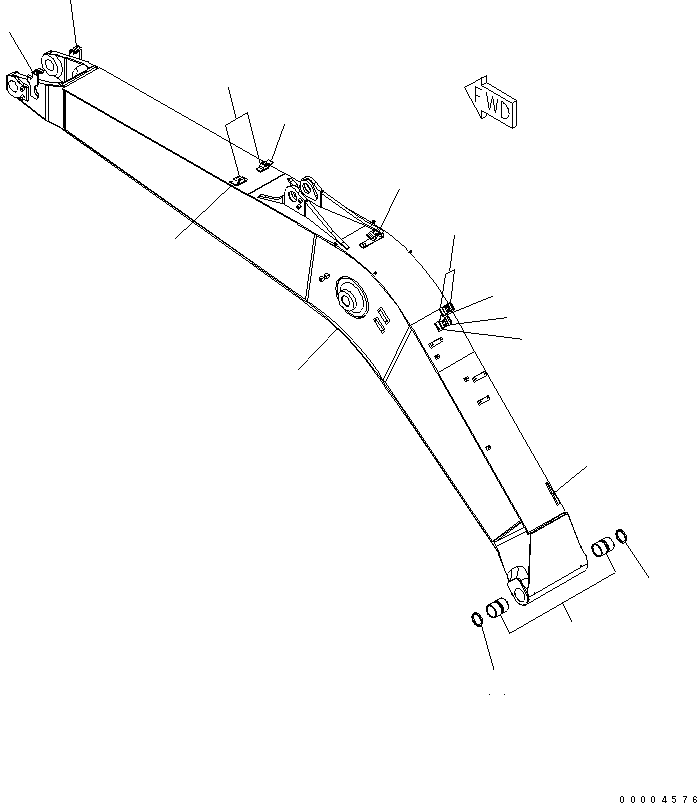 Excavators Komatsu / PC228US-3T-YT S/N 20001-29999(pc228ulr) / BOOM (5.7M) (FOR ADDITIONAL PIPING) (YELLOW)(#21393-)(360030 : T1110-01A1B)