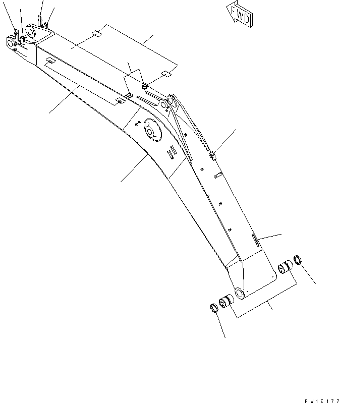 Excavators Komatsu / PC228US-3T-YT S/N 20001-29999(pc228ulr) / BOOM (4.9M) (FOR ADDITIONAL PIPING) (YELLOW)(#20001-)(360080 : T1110-01C5)
