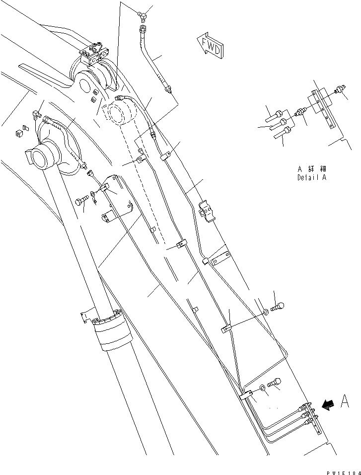 Excavators Komatsu / PC228US-3T-YT S/N 20001-29999(pc228ulr) / BOOM (4.9M) (LUBRICATING LINE)(#20001-)(360260 : T1110-05C5)