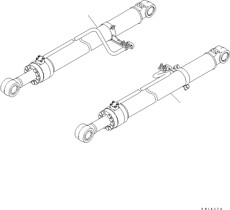 Excavators Komatsu / PC228US-3T-YT S/N 20001-29999(pc228ulr) / BOOM CYLINDER (FOR ARM CRANE) (YELLOW) (1/2)(#20001-)(360440 : T1120-01A3)