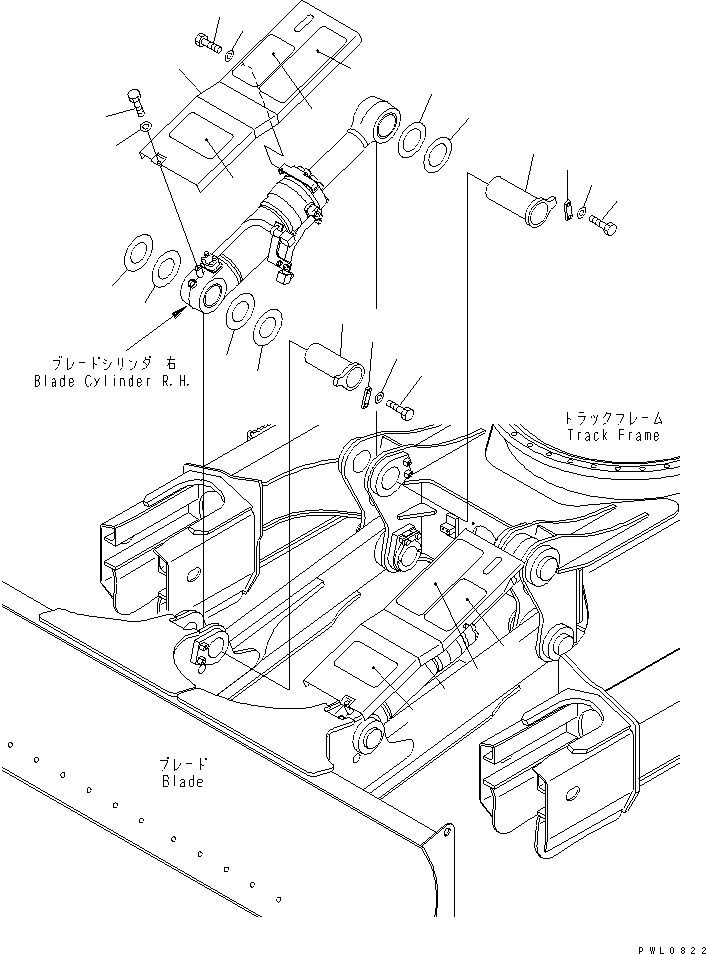 Excavators Komatsu / PC228US-3T-YT S/N 20001-29999(pc228ulr) / BLADE CYLINDER (COVER AND PIN)(#20001-)(360750 : T1720-02A0)