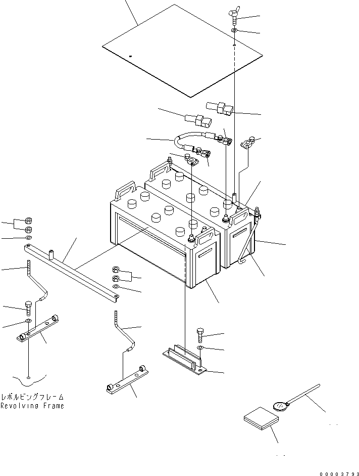 Komatsu parts book diagram for PC228US-3N-YA S/N 30001-UP: BATTERY (LARGE CAPACITY) (NX300)(#20001-)