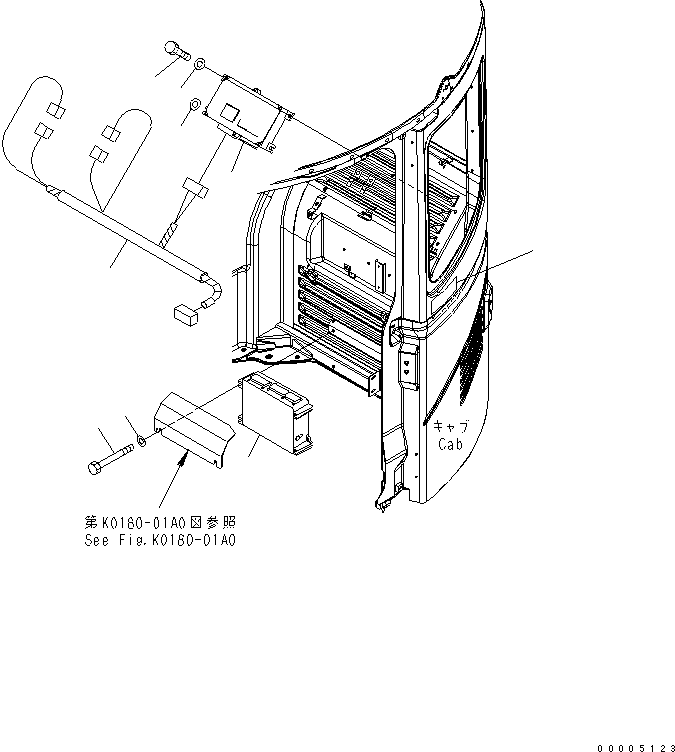 Komatsu parts book diagram for PC228US-3N-YA S/N 30001-UP: OPERATOR'S CAB (GALEO PLATE AND KOMTRAX CONTROLLER)