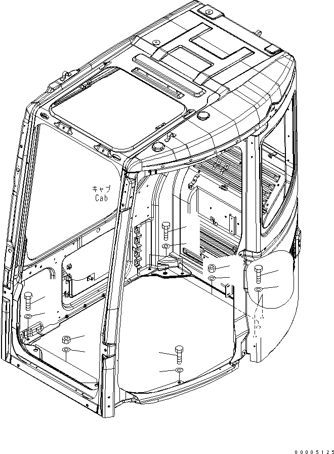 Komatsu parts book diagram for PC228US-3N-YA S/N 30001-UP: OPERATOR'S CAB (INSTALLATION PARTS)