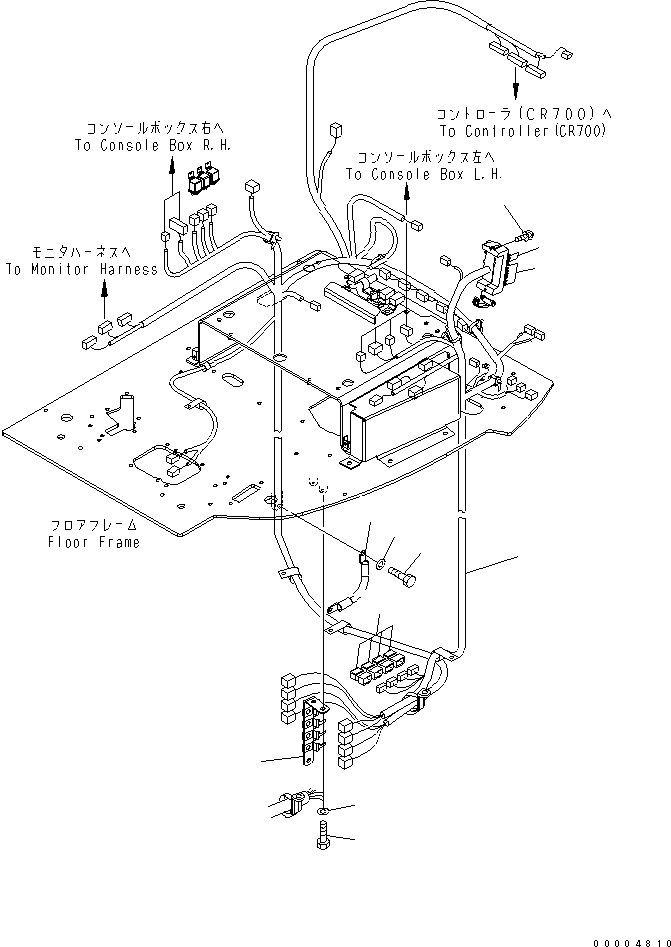 Komatsu parts book diagram for PC228US-3N-YA S/N 30001-UP: FLOOR FRAME (ELECTRICAL)