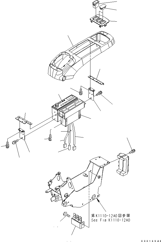 Komatsu parts book diagram for PC228US-3N-YA S/N 30001-UP: FLOOR FRAME (CONSOLE) (UPPER) (L.H.) (BEACON)