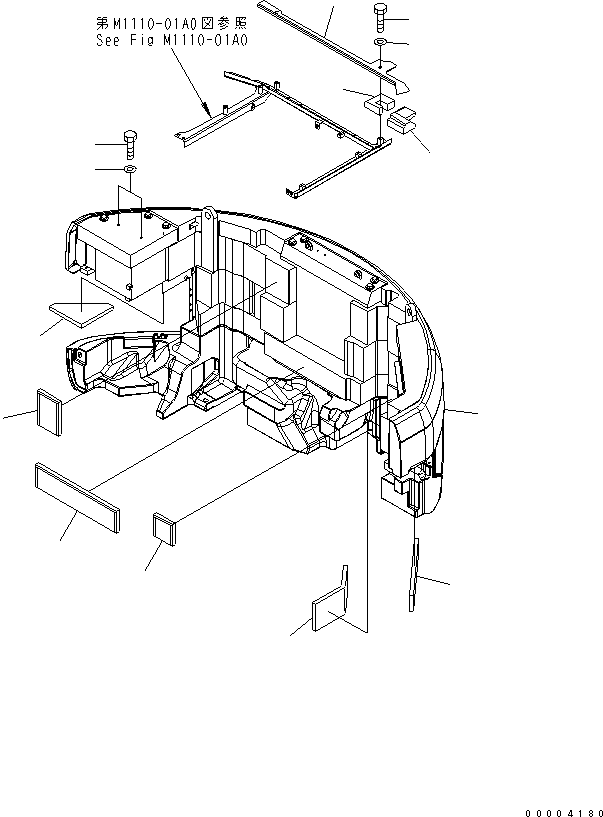 Komatsu parts book diagram for PC228US-3N-YA S/N 30001-UP: COUNTER WEIGHT (6060KG) (YELLOW)
