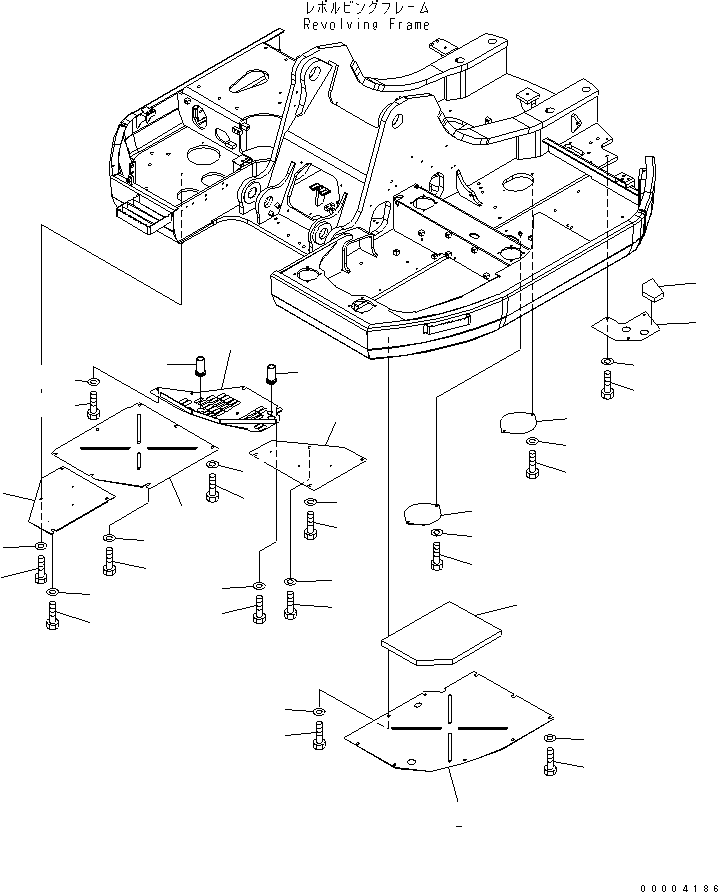 Komatsu parts book diagram for PC228US-3N-YA S/N 30001-UP: UNDER COVER (YELLOW)