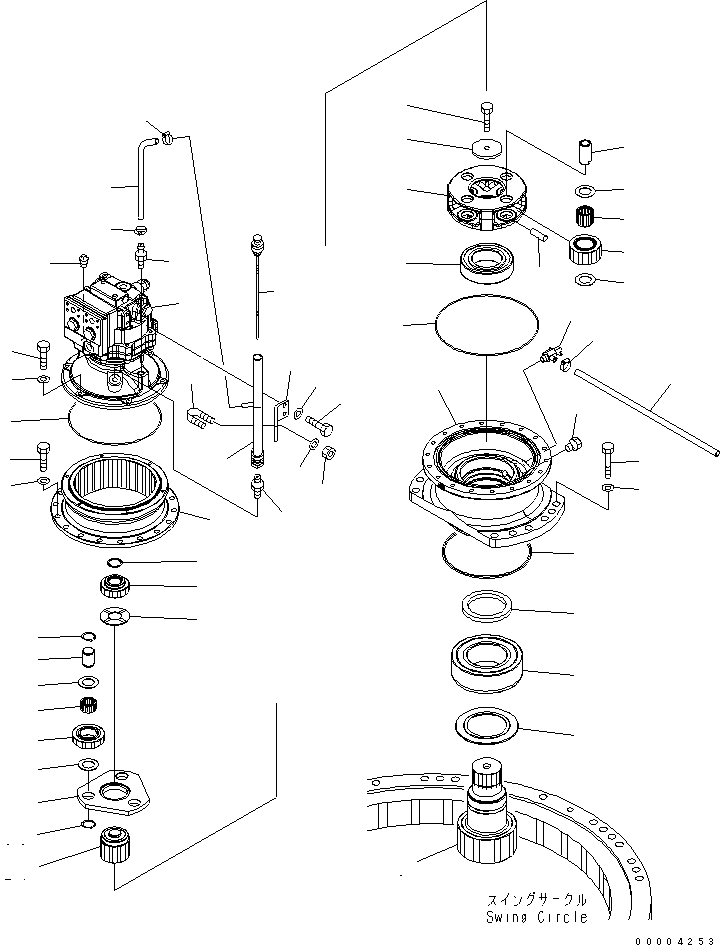 Komatsu parts book diagram for PC228US-3N-YA S/N 30001-UP: SWING MACHINERY(#30001-30250)