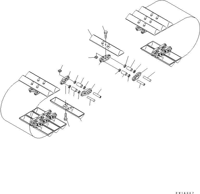 Komatsu parts book diagram for PC228US-3N-YA S/N 30001-UP: TRACK SHOE (SWAMP TYPE) (860MM WIDE)(#20001-)